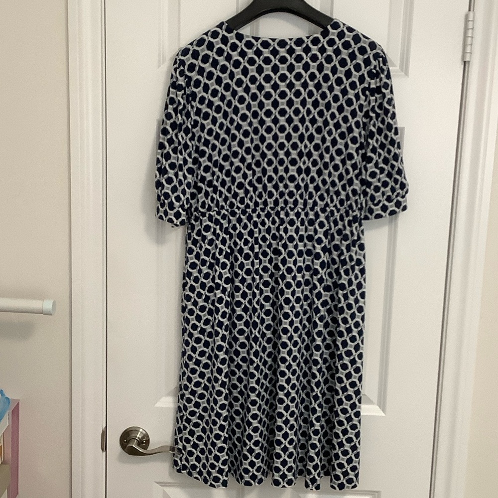 Michael Kors Navy and White Patterned Dress - Picture 3 of 7